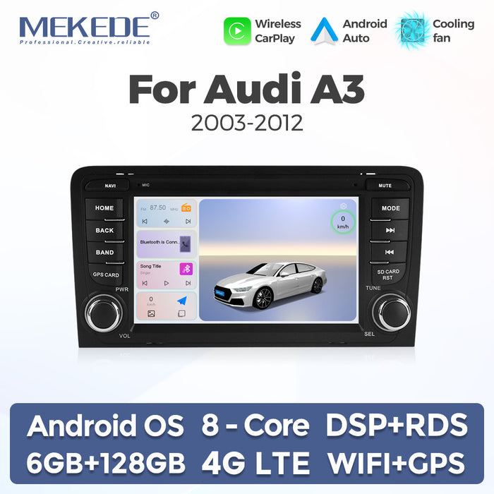 Suitable for Audi A3 03-13 Android large-screen central control navigation radio button special machine