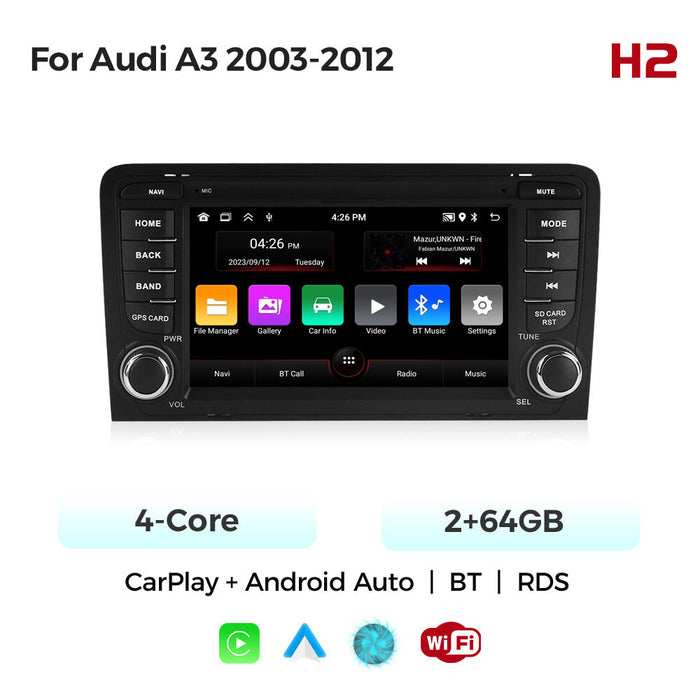 Suitable for Audi A3 03-13 Android large-screen central control navigation radio button special machine