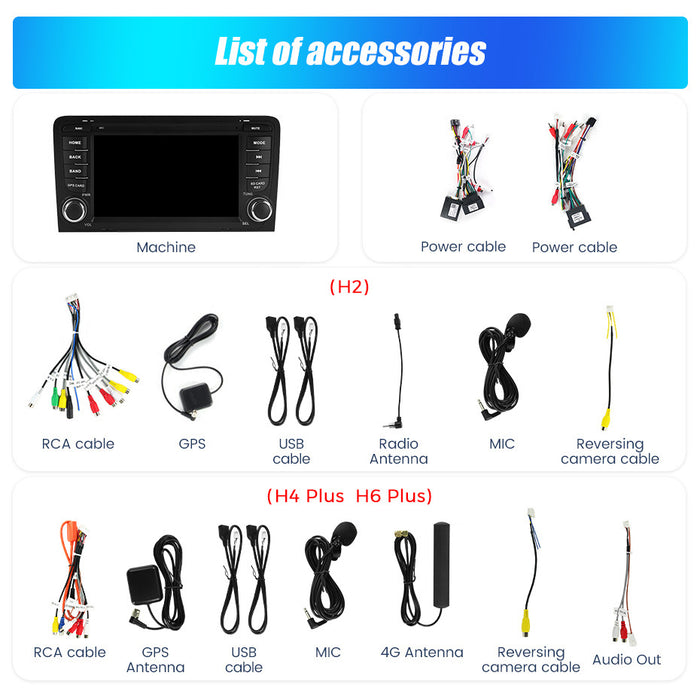 Suitable for Audi A3 03-13 Android large-screen central control navigation radio button special machine