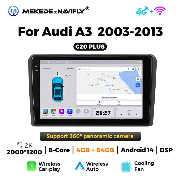 Suitable for Audi A3 2003-2013 Android large screen central control car navigation radio screen carplay