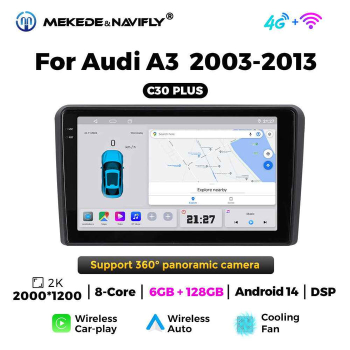 Suitable for Audi A3 2003-2013 Android large screen central control car navigation radio screen carplay