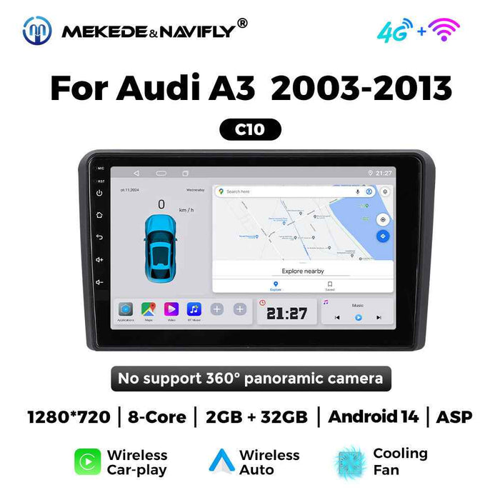 Suitable for Audi A3 2003-2013 Android large screen central control car navigation radio screen carplay