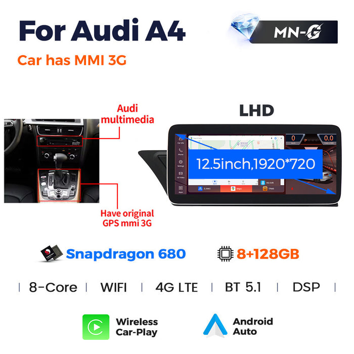 Suitable for Audi A4 A5 B8 2009-2016 Android large screen central control car navigation Bluetooth Carplay