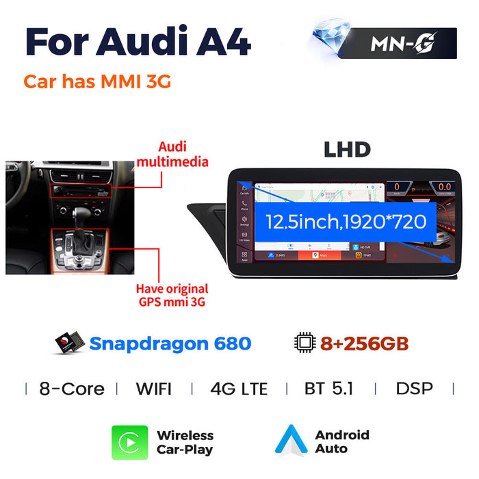 Suitable for Audi A4 A5 B8 2009-2016 Android large screen central control car navigation Bluetooth Carplay
