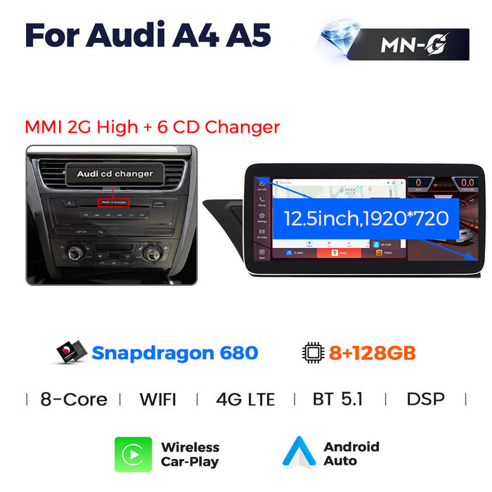 Suitable for Audi A4 A5 MINI2G Android large screen central control car navigation Bluetooth Carplay