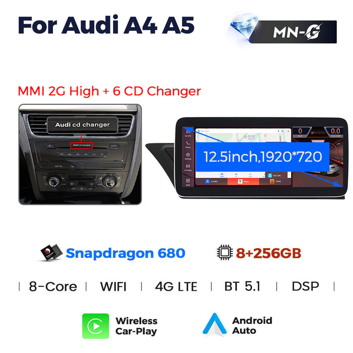 Suitable for Audi A4 A5 MINI2G Android large screen central control car navigation Bluetooth Carplay