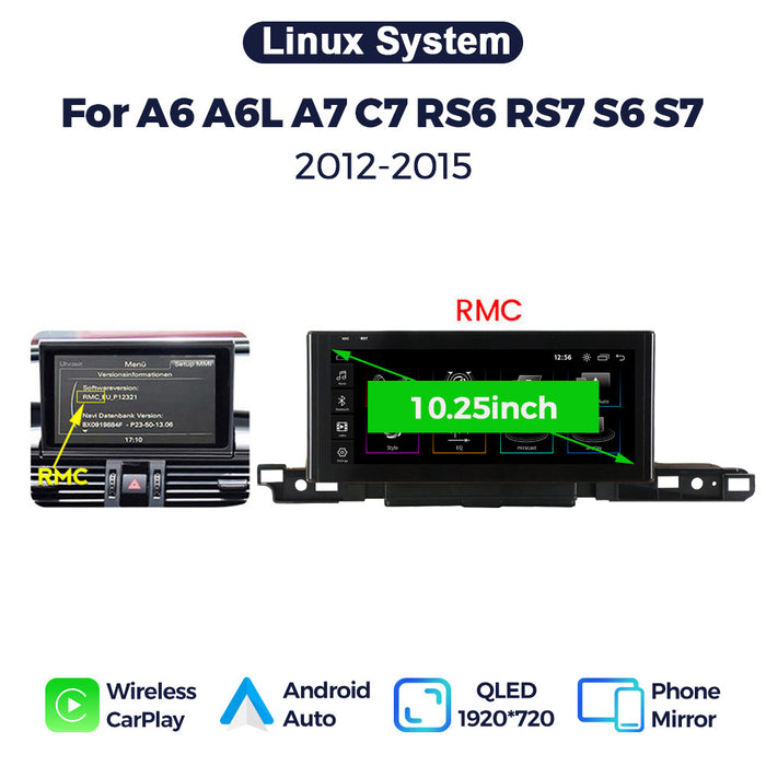 Suitable for audi a6 a6l a7 rs6 s6 s7 audi a6 linux large screen wireless carplay