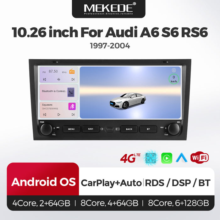 Suitable for Audi A6 S6 RS6 97-04 button Android large screen central control navigation Bluetooth radio 10.25