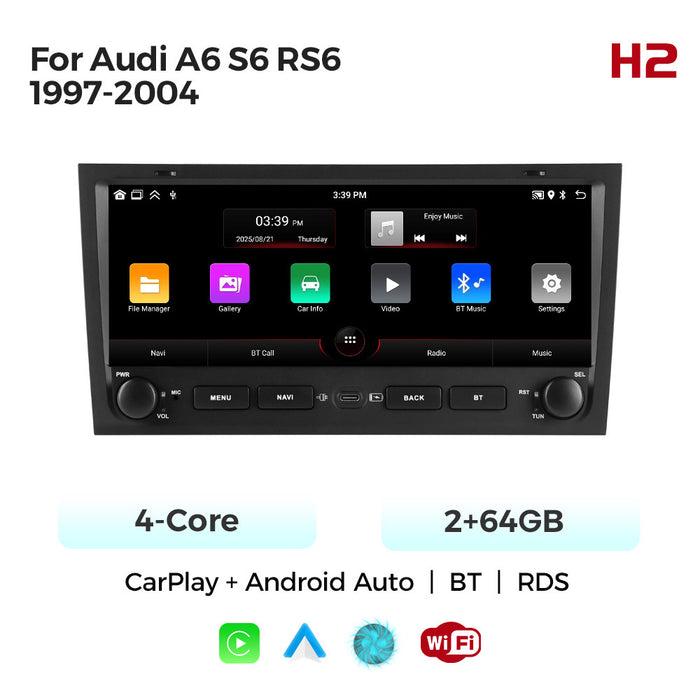 Suitable for Audi A6 S6 RS6 97-04 button Android large screen central control navigation Bluetooth radio 10.25