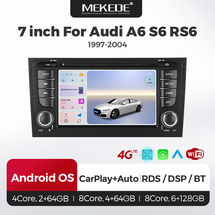 Suitable for Audi A6 S6 RS6 97-04 unilateral button Android large screen central control navigation Bluetooth radio
