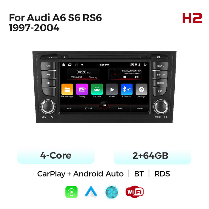 Suitable for Audi A6 S6 RS6 97-04 unilateral button Android large screen central control navigation Bluetooth radio