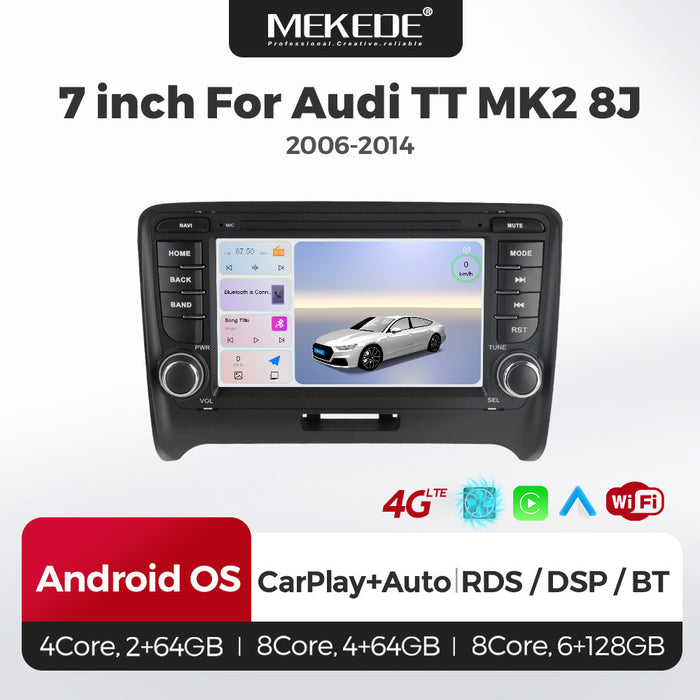 Suitable for Audi TT MK2 8J 06-14 unilateral button Android large screen central control navigation Bluetooth radio