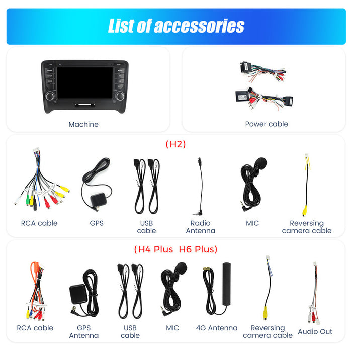 Suitable for Audi TT MK2 8J 06-14 unilateral button Android large screen central control navigation Bluetooth radio