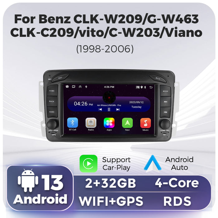 Suitable for benz w209, original car button style 7inch disc-free android smart car navigation system