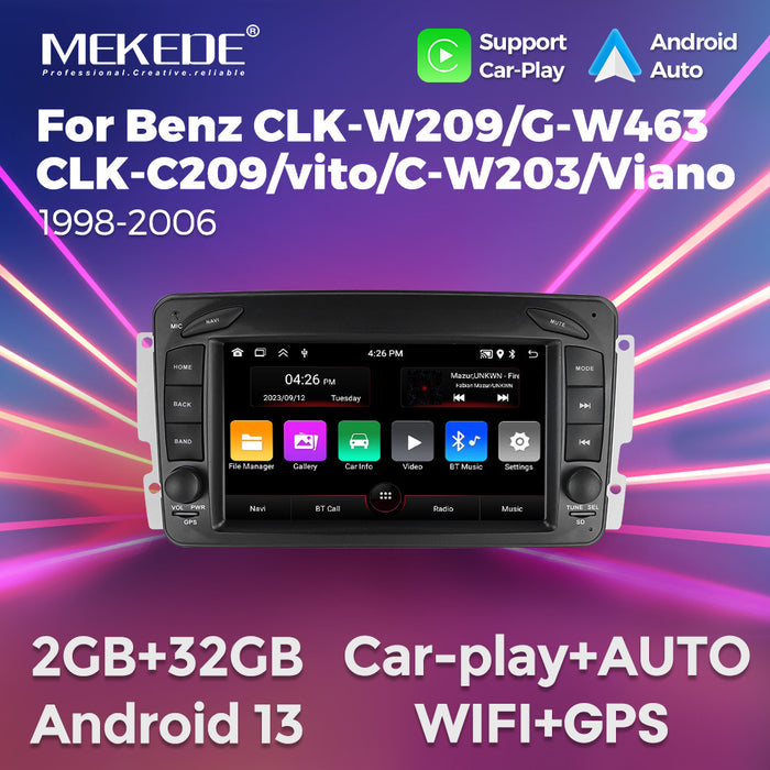 Suitable for benz w209, original car button style 7inch disc-free android smart car navigation system