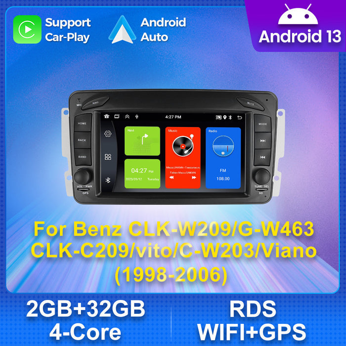 Suitable for benz w209, original car button style 7inch disc-free android smart car navigation system