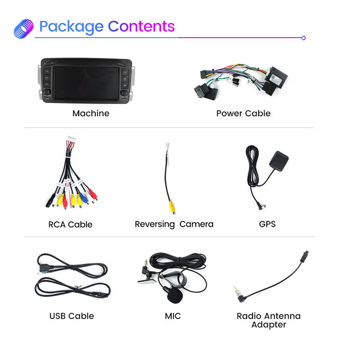 Suitable for benz w209, original car button style 7inch disc-free android smart car navigation system