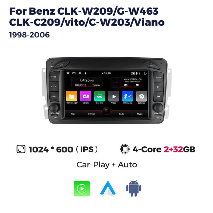 Suitable for benz w209, original car button style 7inch disc-free android smart car navigation system