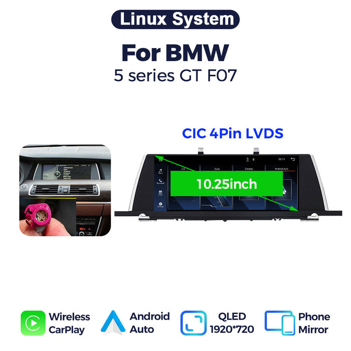 Suitable for bmw 5 series gt 10.25" bmw 5 series f07 gt linux large screen restoration screen