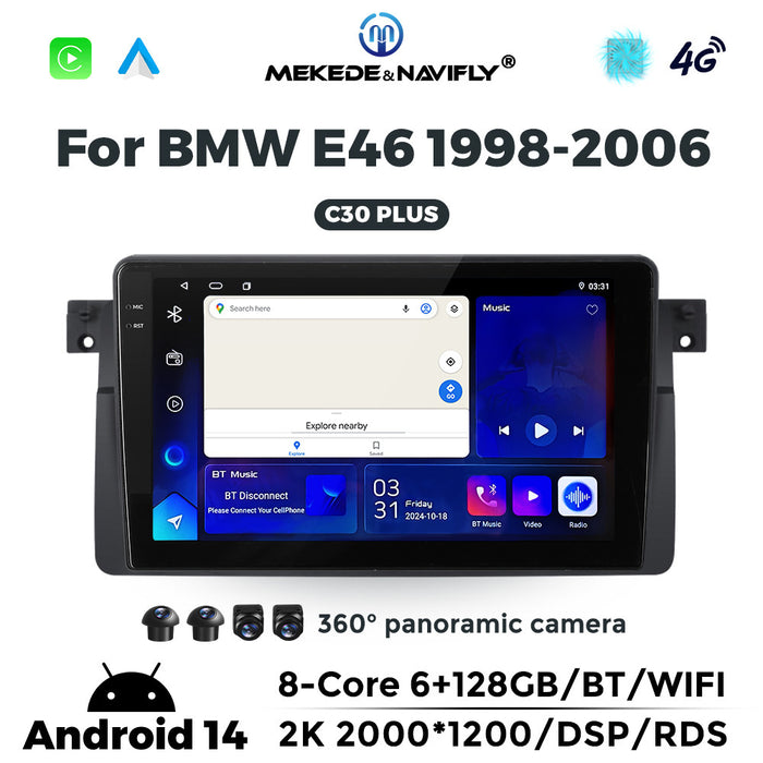 Suitable for BMW E46 1998-2006 Android large screen central control car navigation radio screen carplay