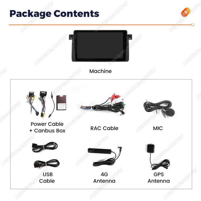 Suitable for BMW E46 1998-2006 Android large screen central control car navigation radio screen carplay