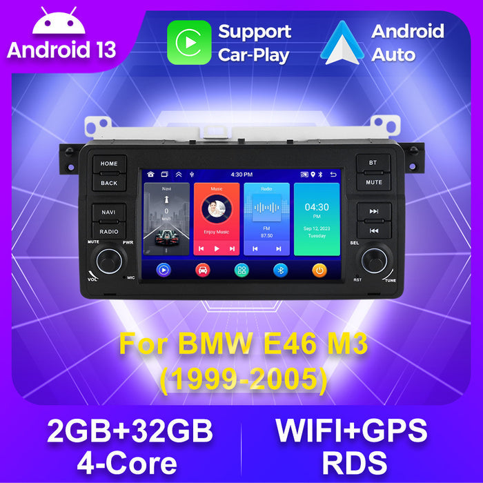 Suitable for bmw e46 m3, original bmw e46 style button 7inch, disc-free in-car android smart navigation system