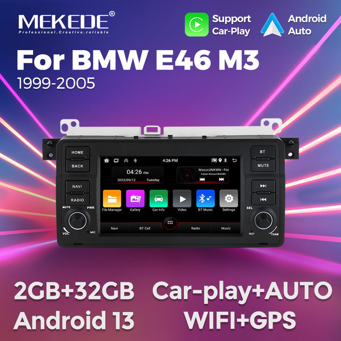 Suitable for bmw e46 m3, original bmw e46 style button 7inch, disc-free in-car android smart navigation system