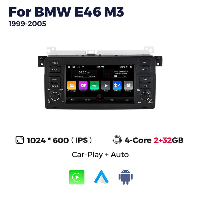 Suitable for bmw e46 m3, original bmw e46 style button 7inch, disc-free in-car android smart navigation system