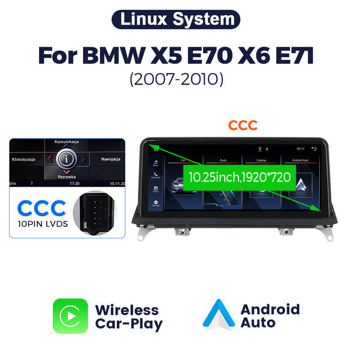 Suitable for bmw x5 e70/x6 e71 bmw x5 ccc cic linux restoration wireless carplay