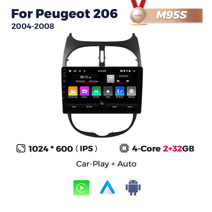Suitable for citroen c2 04-08 peugeot 206 peugeot206 android central control car navigation system