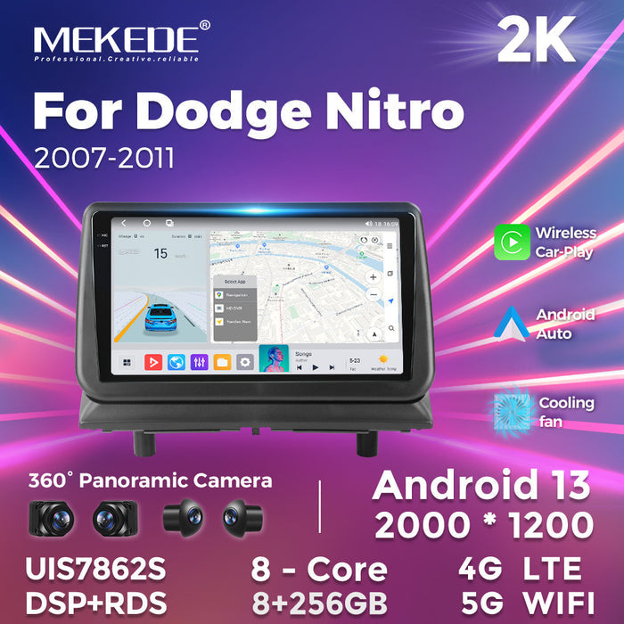 Suitable for dodge nitro 2007-2011 dodge pterodactyl top model large screen android car navigation device