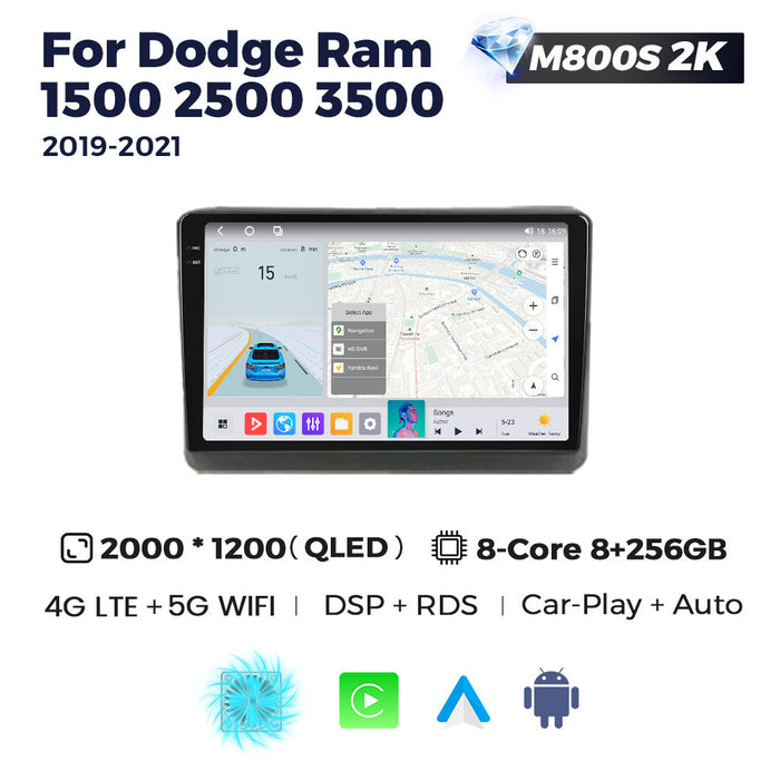 Suitable for dodge ram 1500 2500 3500 2019-2021 manual ac ram android navigation