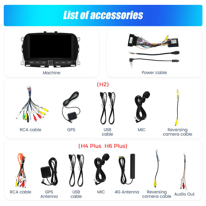 Suitable for fiat 500 2016 - 2019 fiat 500 7" car android smart navigator