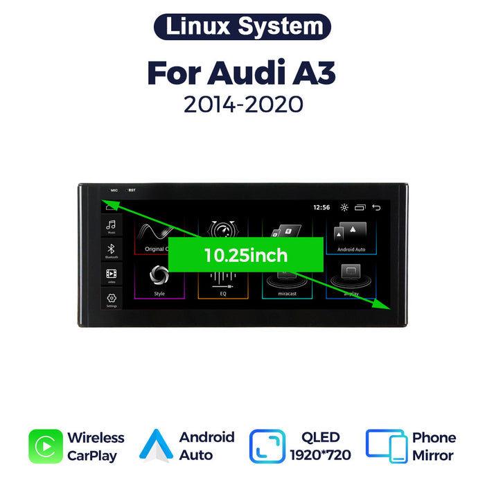 Suitable for for audi a3 2014- 2017audi a3 linux restoration large screen wireless carplay