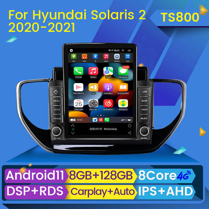 Suitable for hyundai solaris 2 2020-2021 vertical screen android smart navigator stone monument machine