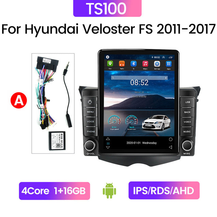 Suitable for hyundai veloster android navigation system with carplay (vertical screen, stone tablet style)