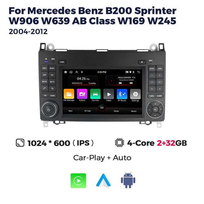 Suitable for mercedes benz b200 w906 w639class w169 discless car machine with buttons