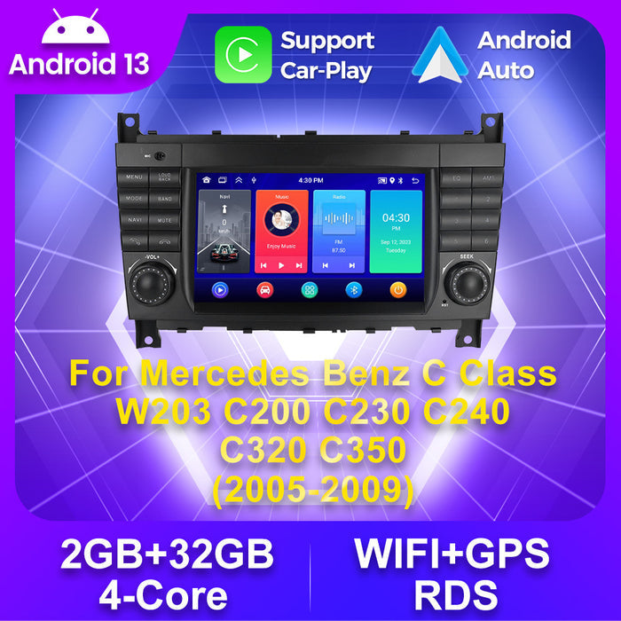 Suitable for mercedes benz w203 mercedes benz w203 with buttons 7inch discless dedicated android car machine