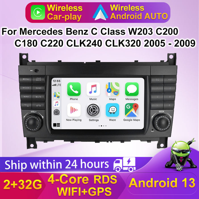 Suitable for mercedes benz w203 mercedes benz w203 with buttons 7inch discless dedicated android car machine