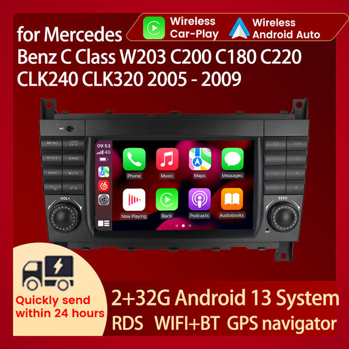 Suitable for mercedes benz w203 mercedes benz w203 with buttons 7inch discless dedicated android car machine