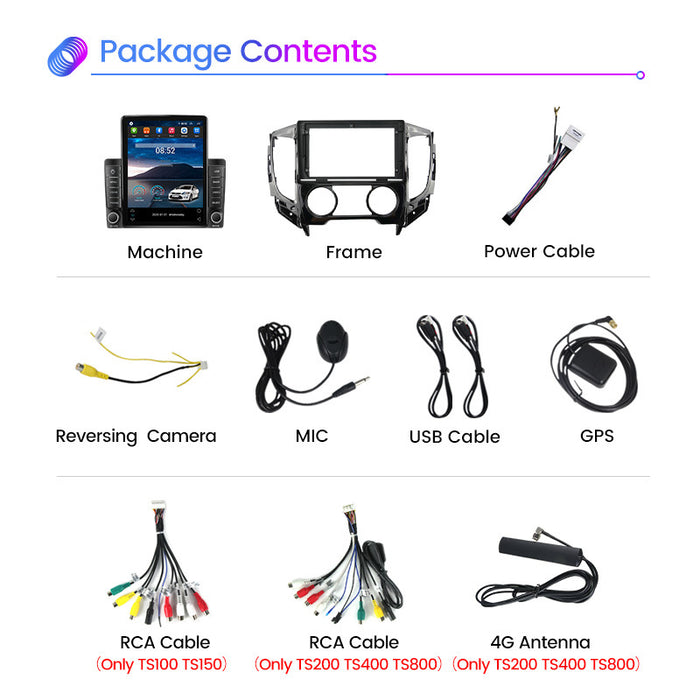Suitable for mitsubishi triton l200 sport 2015-2019 vertical screen car android navigation