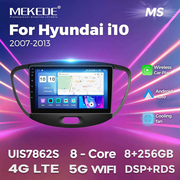 Suitable for modern HYUNDAI i10 07-13 Android large screen central control navigation radio 8 + 256G