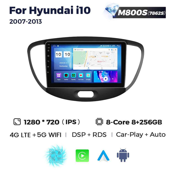 Suitable for modern HYUNDAI i10 07-13 Android large screen central control navigation radio 8 + 256G