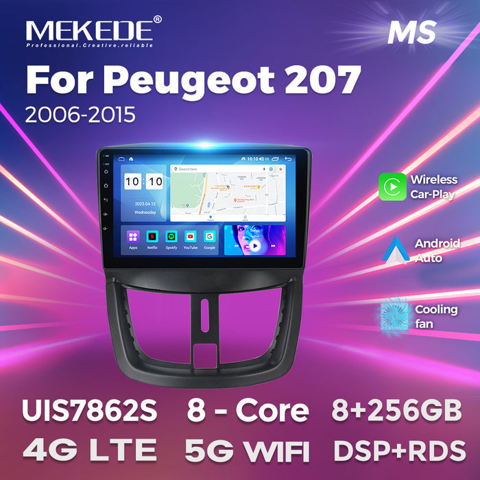 Suitable for Peugeot 207 2006-2015 Android large screen central control navigation radio 8 + 256G