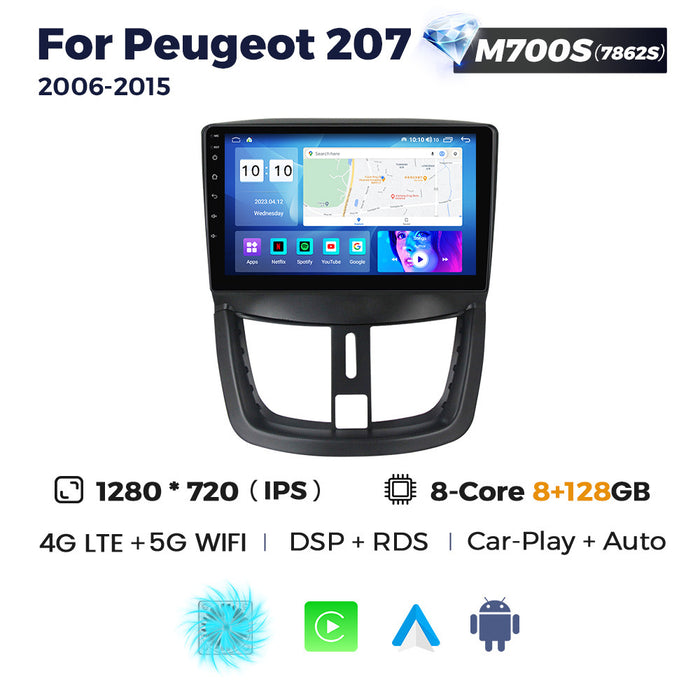 Suitable for Peugeot 207 2006-2015 Android large screen central control navigation radio 8 + 256G
