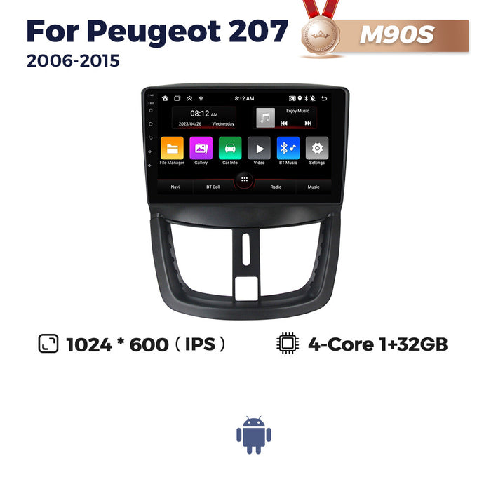 Suitable for Peugeot 207 2006-2015 Android large screen central control navigation radio 8 + 256G