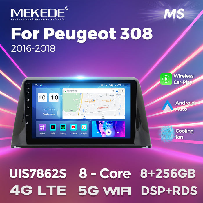 Suitable for Peugeot 308 2016-2018 Android large screen central control navigation radio 8 + 256G