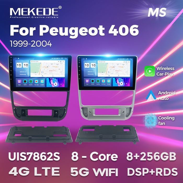 Suitable for peugeot 406, large screen android car navigation, rear view wireless carplay