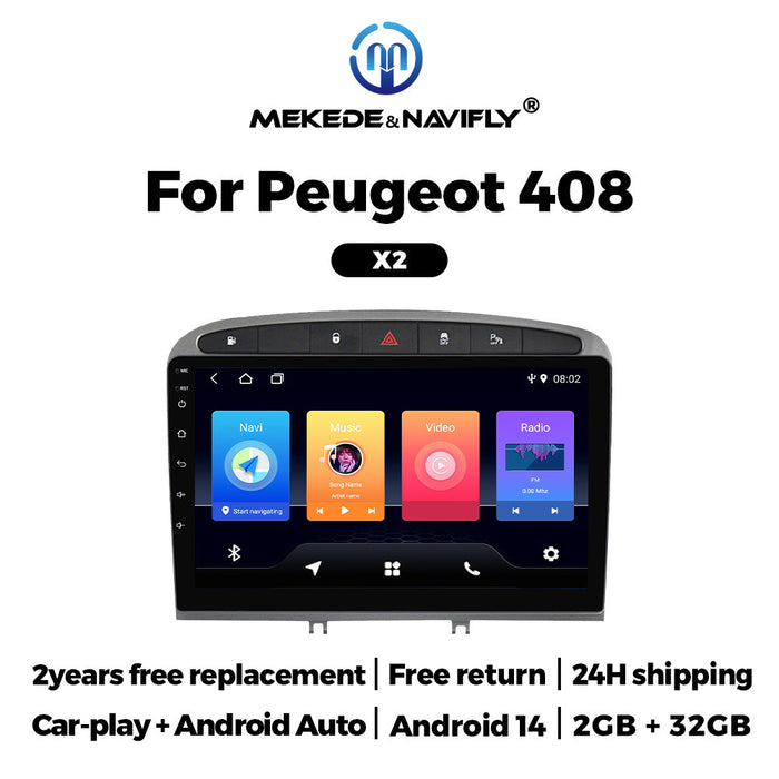 Suitable for peugeot 408 2010-2013 logo 408 android car navigation wireless carplay