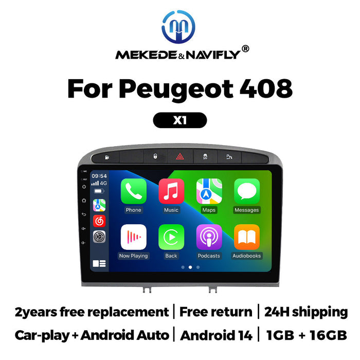 Suitable for peugeot 408 2010-2013 logo 408 android car navigation wireless carplay